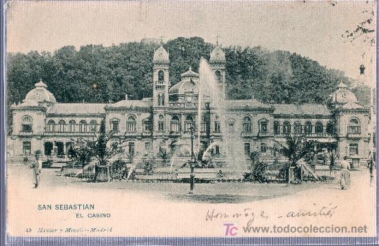 Postales: TARJETA POSTAL DE SAN SEBASTIAN. EL CASINO. 49 HAUSER Y MENET