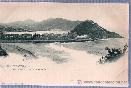 Postales: TARJETA POSTAL DE SAN SEBASTIAN. VISTA DESDE EL MONTE ULIA. 912 HAUSER Y MENET