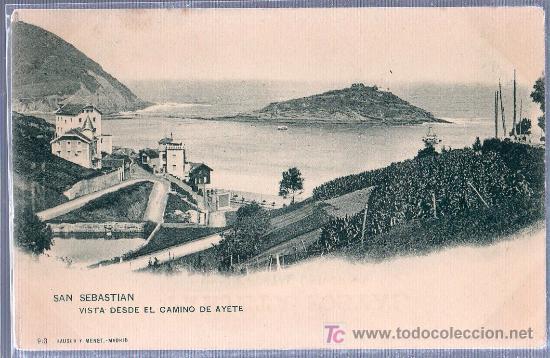 Postales: TARJETA POSTAL DE SAN SEBASTIAN. VISTA DESDE EL CAMINO DE AYETE. 913 HAUSER Y MENET