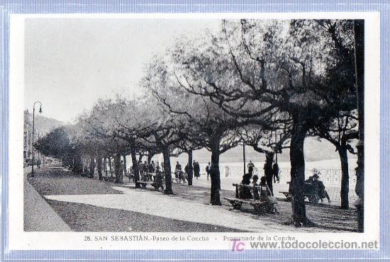 Postais: TARJETA POSTAL DE SAN SEBASTIAN N&ordm; 28. PASEO DE LA CONCHA. FOTO L. ROISIN