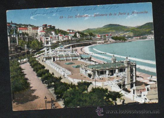 Cartoline: POSTAL SAN SEBASTIAN-BALNEARIO DE LA PERLA Y MIRACONCHA