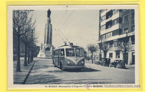 Cartes Postales: BILBAO-MONU, SAGRADO CORAZON-TROLEBUS-AUTOBUS ELECTRICO-FOT.L.ROSIN.BARCELONA-P-1277