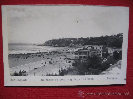 Postales: ALGORTA - BALNEARIO DE IGERETXE Y PLAYA EREAGA - Foto 1