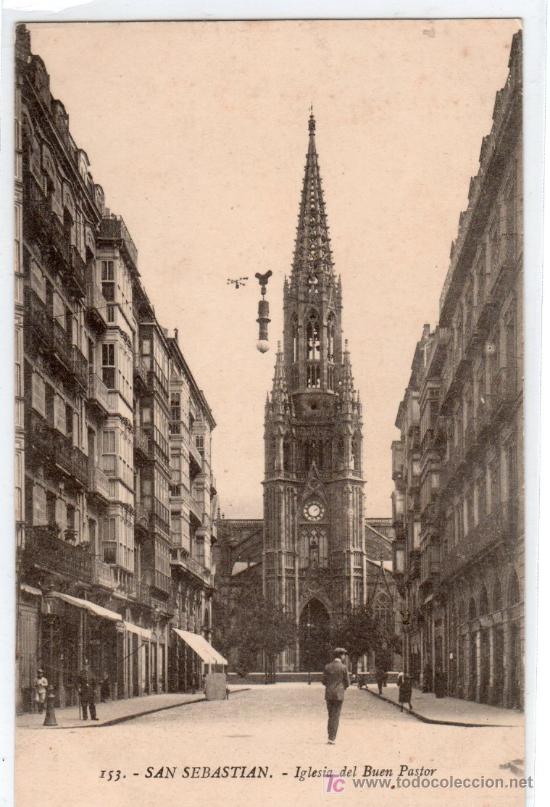 Postales: TARJETA POSTAL DE SAN SEBASTIAN N&ordm; 153. IGLESIA DEL BUEN PASTOR. ED. G. GALARZA