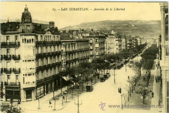 Postales: POSTAL SAN SEBASTIAN AVENIDA DE LA LIBERTAD