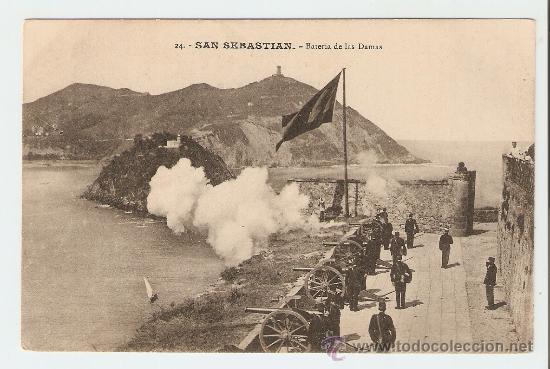 Postales: San Sebastian - bateria de las Damas