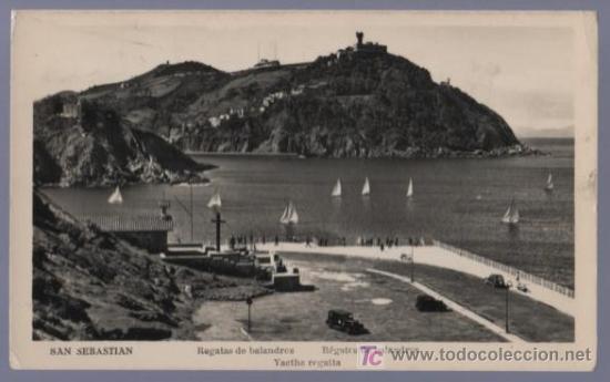 Postkarten: TARJETA POSTAL ANTIGUA DE SAN SEBASTIAN. REGATAS DE BALANDROS.