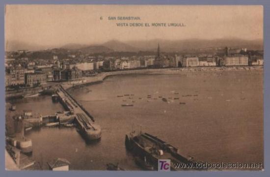 Postkarten: TARJETA POSTAL ANTIGUA DE SAN SEBASTIAN. 6. VISTA DESDE EL MONTE URGULL. FOTOTIPIA DE HAUSER Y MENET