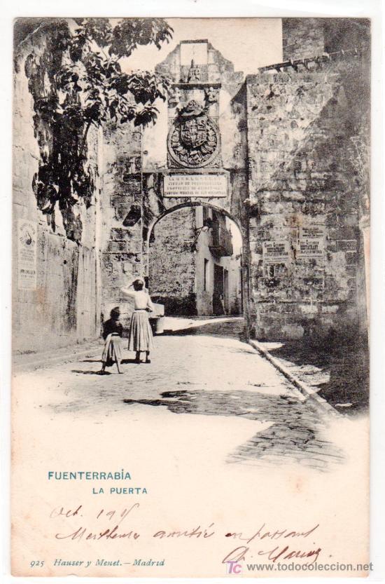 Postales: TARJETA POSTAL DE FUENTERRABIA, GUIPUZCOA. LA PUERTA. 925 HAUSER Y MENET