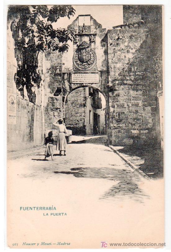 Postales: TARJETA POSTAL DE FUENTERRABIA, GUIPUZCOA. LA PUERTA. 925 HAUSER Y MENET