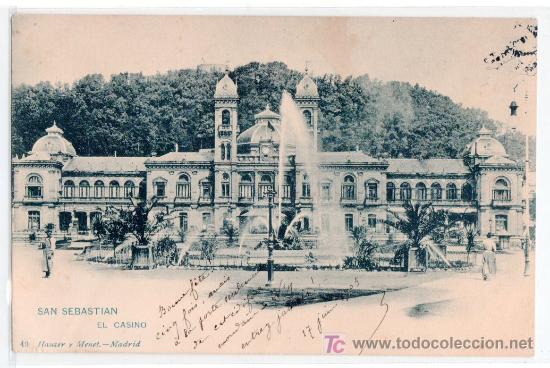Postales: TARJETA POSTAL DE SAN SEBASTIAN. EL CASINO. 49 HAUSER Y MENET