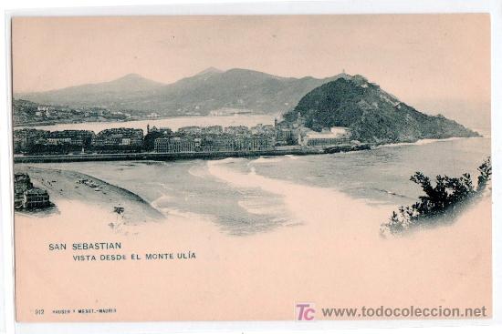 Postales: TARJETA POSTAL DE SAN SEBASTIAN. VISTA DESDE EL MONTE ULIA. 912 HAUSER Y MENET