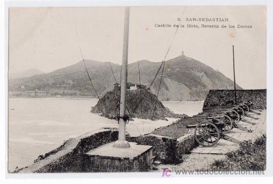 Postales: TARJETA POSTAL DE SAN SEBASTIAN N&ordm; 6. CASTILLO DE LA MOTA, BATERIA DE LAS DAMAS