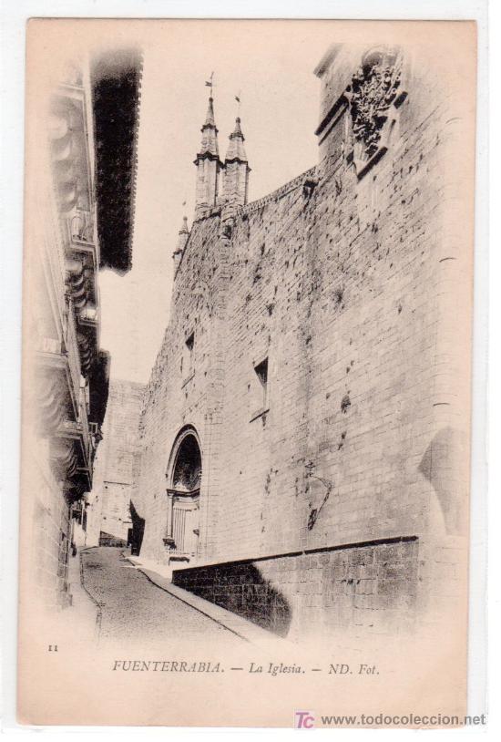 Postales: TARJETA POSTAL DE FUENTERRABIA, GUIPUZCOA II. LA IGLESIA. N D FOT.