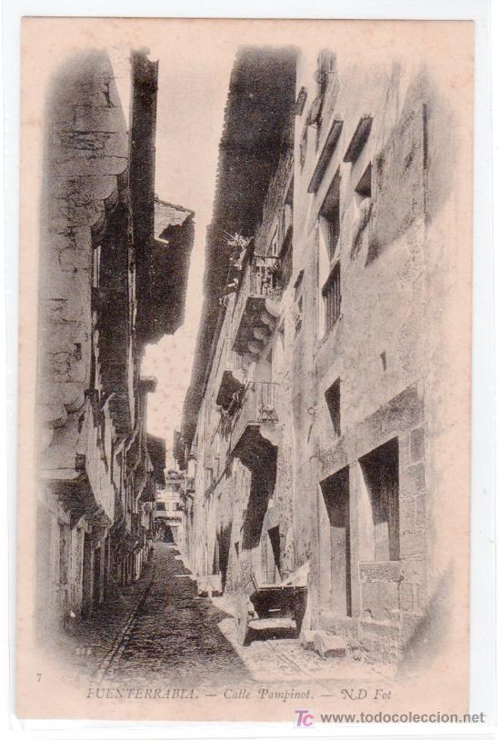 Postales: TARJETA POSTAL DE FUENTERRABIA, GUIPUZCOA N&ordm; 7. CALLE PAMPINOT. N D FOT.