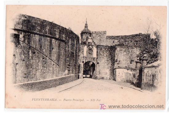 Postales: TARJETA POSTAL DE FUENTERRABIA, GUIPUZCOA N&ordm; 4. PUERTA PRINCIPAL. N D FOT.