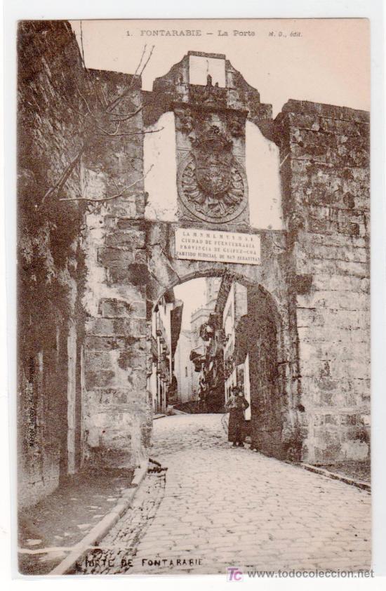 Postales: TARJETA POSTAL DE FUENTERRABIA, GUIPUZCOA N&ordm; 1. LA PORTE M. D. EDIT
