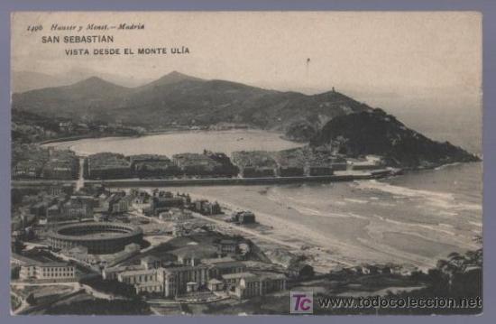 Postcards: TARJETA POSTAL DE SAN SEBASTIAN. VISTA DESDE EL MONTE ULIA. 1496. HAUSER Y MENET.