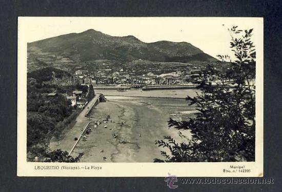 Postales: Postal de LEQUEITIO (Vizcaya): La playa (Ed.Manipel) - Foto 1
