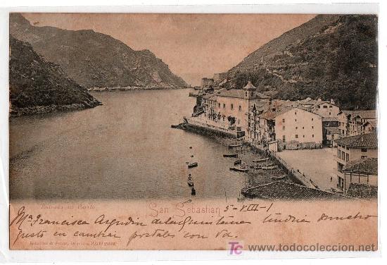 Postales: TARJETA POSTAL DE SAN SEBASTIAN. ENTRADA DEL PUERTO. ROMMIER & JONAS