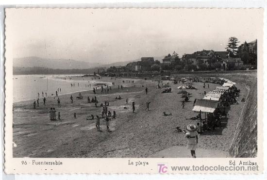 Postales: TARJETA POSTAL DE FUENTERRABIA, GUIPUZCOA N&ordm; 96. LA PLAYA. EDICIONES ARRIBAS