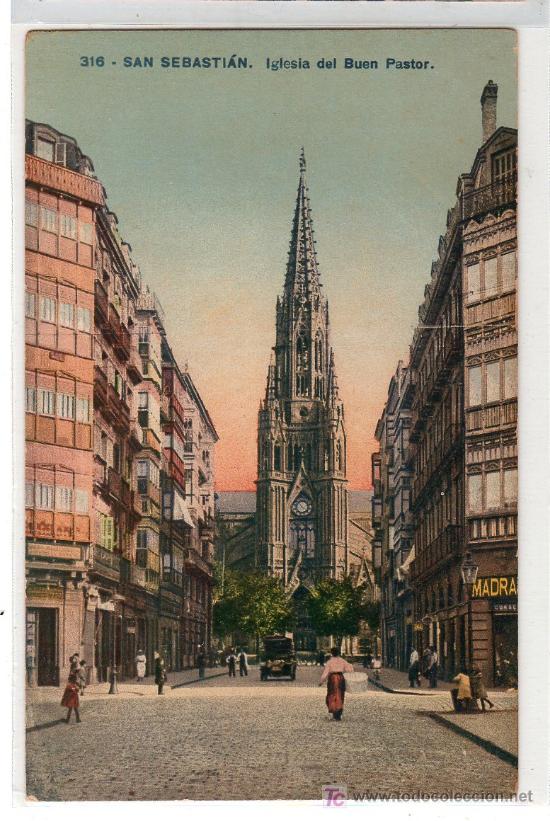 Postales: TARJETA POSTAL DE SAN SEBASTIAN N&ordm; 316. IGLESIA DEL BUEN PASTOR. ED. MAYOR HERMANOS