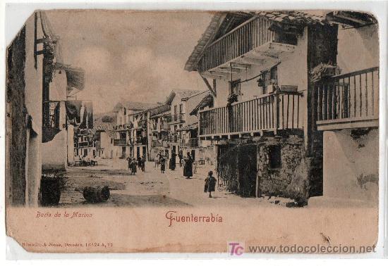 Postales: TARJETA POSTAL DE FUENTERRABIA, GUIPUZCOA.BARRIO DE LA MARINA. ROMMIER & JONAS.PUBLICIDAD EN REVERSO