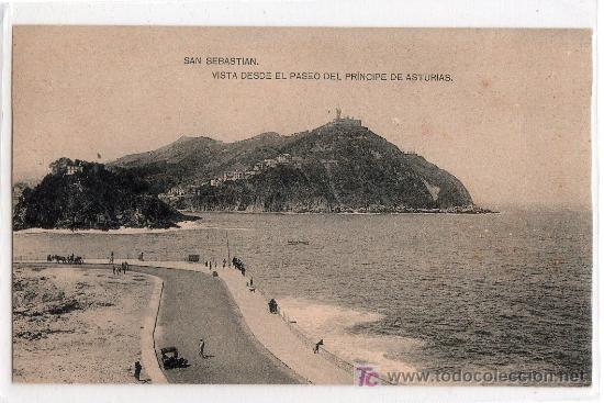 Postales: TARJETA POSTAL DE SAN SEBASTIAN. VISTA DEL PASEO DEL PRINCIPE DE ASTURIAS. FOTOTIPIA HAUSER Y MENET
