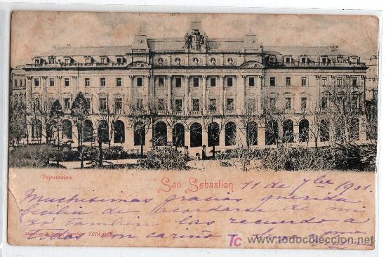 Postales: TARJETA POSTAL DE SAN SEBASTIAN. DIPUTACION. ROMMIER & JONAS