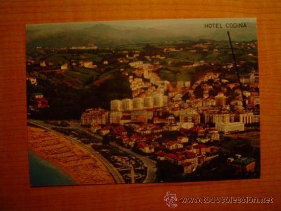Postales: POSTAL SAN SEBASTIAN PLAYA DE ONDARRETA Y HOTEL CODINA  SIN CIRCULAR