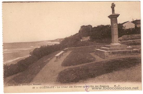 Postales: 5388- GU&Eacute;THARY- LA CROIX DES MARINS ET LA C&Oacute;TE DES BASQUES-MARCEL DELBOY- FOTOTIPIA BORDEAUXU