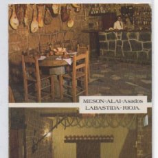 Postales: TARJETA POSTAL DE LABASTIDA LA RIOJA MESON ALAI ASADOS ALAVA. Lote 16803456