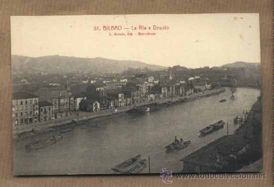 Postales: Postal Bilbao. La Ria a Deusto. Roisin. - Foto 1