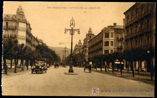 Postales: SAN SEBASTIAN : Hauser y Menet - Avenida de la Libertad.