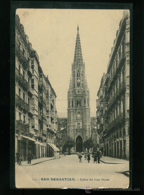 Postcards: Postal antigua de San Sebastian iglesia del buen pastor