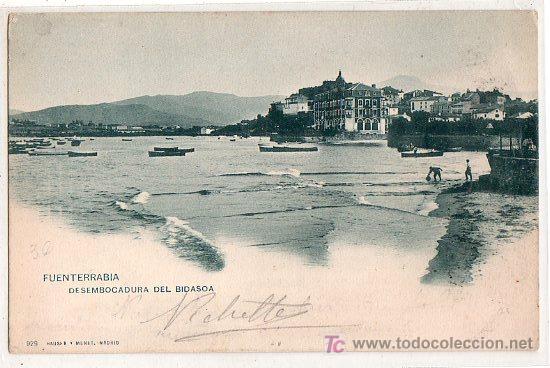 Postales: TARJETA POSTAL DE FUENTERRABIA, GUIPUZCOA. DESEMBOCADURA DEL BIDASOA. 929 HAUSER Y MENET