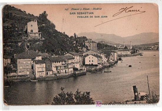 Postales: TARJETA POSTAL DE SAN SEBASTIAN. PASAJES DE SAN JUAN. 247 HAUSER Y MENET