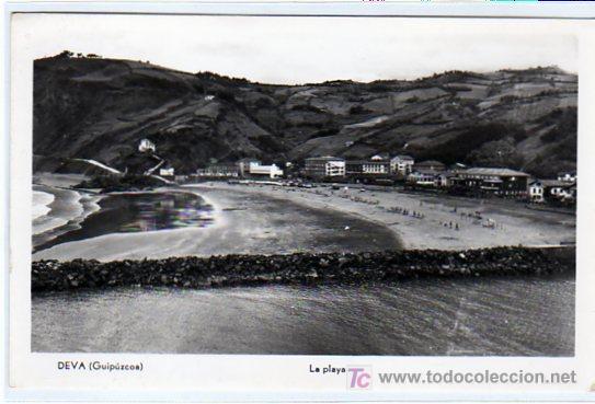 Postales: Deva. Guipuzcoa. La playa.  Manipel. circulada. - Foto 1