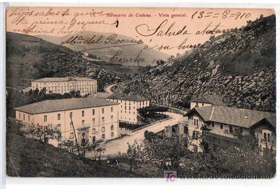 Postales: TARJETA POSTAL DEL BALNEARIO DE CESTONA, GUIPUZCOA N&ordm; 13. VISTA GENERAL. EDIT. J. M&ordf; QUEREJETA