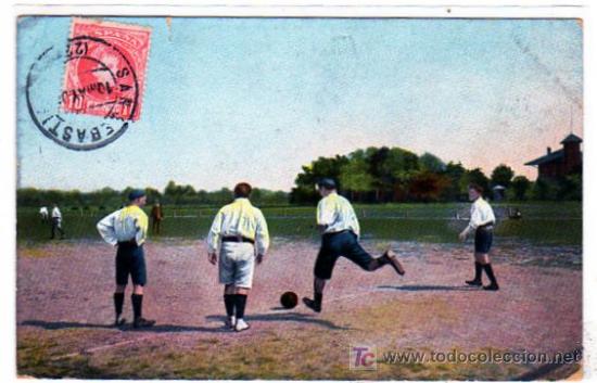 Postkarten: Guipuzcoa. San Sebastian. Partido de furbol. Campo estadio. Serie 390. circulada.
