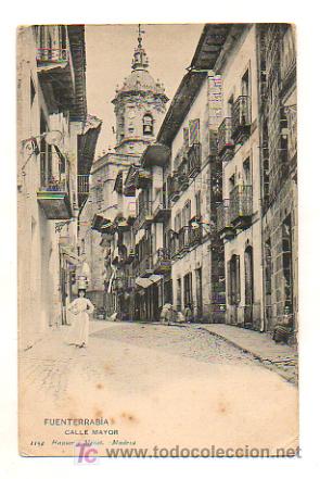 Postkarten: FUENTERRABIA. CALLE MAYOR. (HAUSER Y MENET, 1154). REVERSO SIN DIVIDIR.