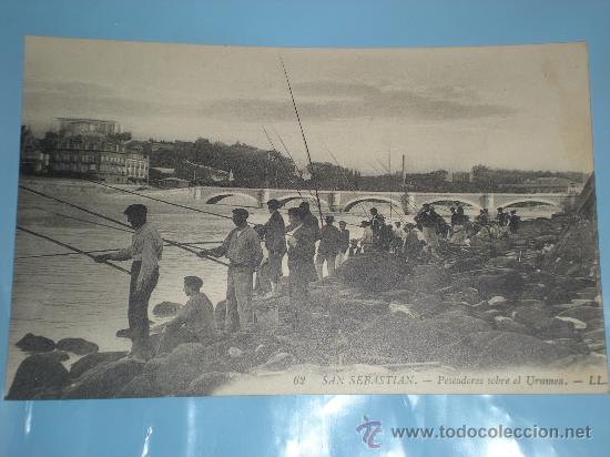 Cartoline: TARJETA POSTAL DE SAN SEBASTIAN N&ordm; 62 PESCADORES SOBRE EL URUMEA