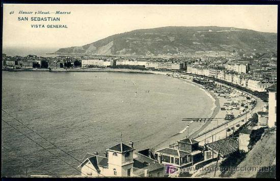 Postales: SAN SEBASTIAN : Ed. Hauser y Menet N&ordm; 42 - Vista General (Anterior a 1905)
