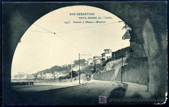 Postales: SAN SEBASTIAN : Ed. Hauser y Menet N&ordm; 1477 - Vista desde el Tunel (Anterior a 1905)