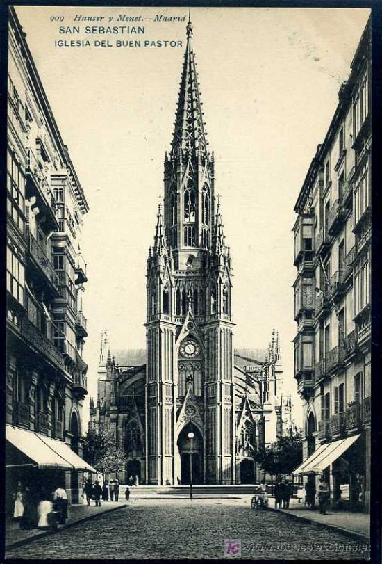 Postales: SAN SEBASTIAN : Ed. Hauser y Menet N&ordm; 909 - Iglesia del Buen Pastor (Anterior a 1905)