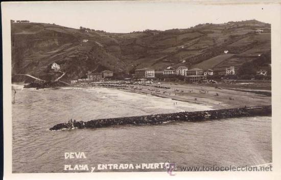 Postales: DEVA (GUIPUZCOA).- PLAYA Y ENTRADA DEL PUERTO - Foto 1