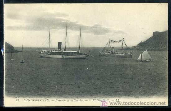 Postcards: TARJETA POSTAL SAN EBASTIAN,ENTRADA DE LA CONCHA, EL GIRALDA. LAURENT LEVY