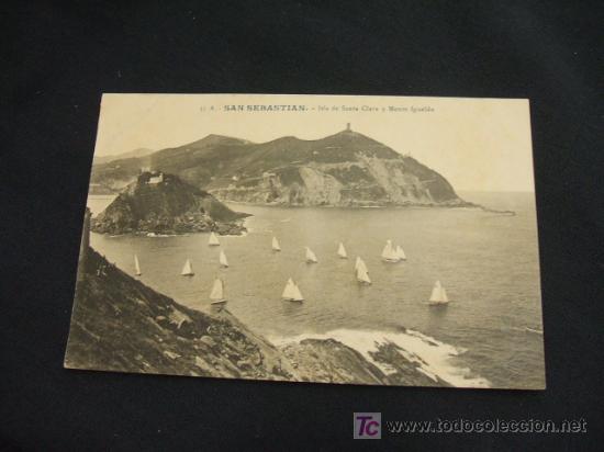 Postcards: ISLA DE SANTA CLARA Y MONTE IGUELDO - SAN SEBASTIAN -