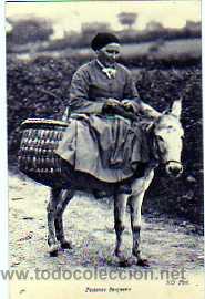 Postais: Campesina Vasca. Pais vasco. n&ordm; 46. ND Phot. Aquitania ?. Tipo popular. Reverso franc&eacute;s.