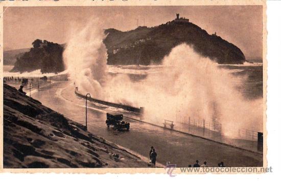 Cartoline: TARJETA POSTAL DE SAN SEBASTIAN, GUIPUZCOA.GRANDES MAREAS DEL CANTABRICO. N&ordm; 369 FOTO GALARZA.